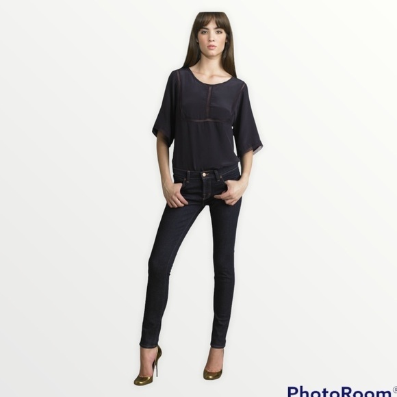 J BRAND x REVOLVE 910 Super Skinny Medium Dark Wash Mid Rise Jean,  Size 24 - Picture 1 of 8